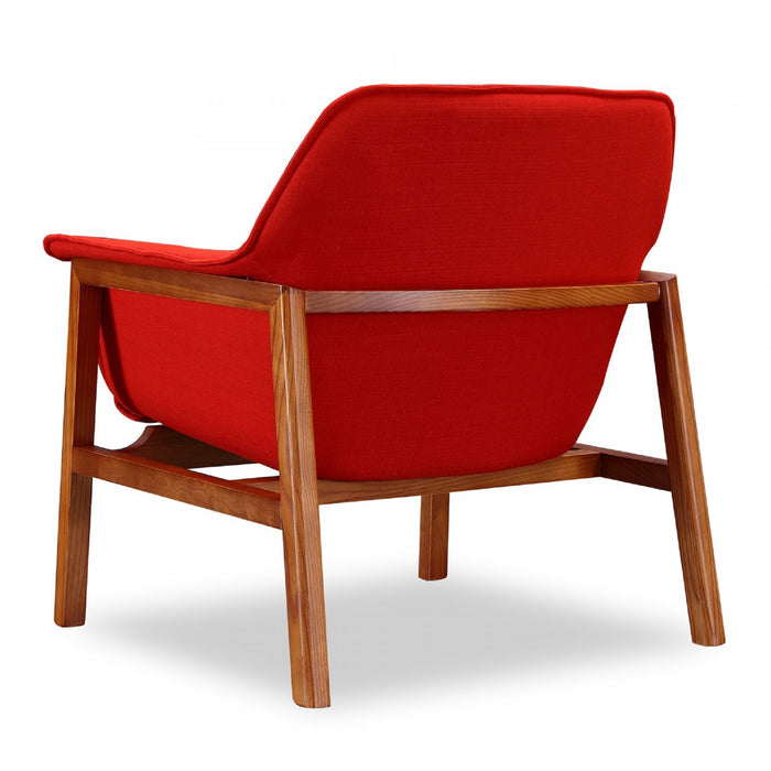 Fauteuil d’appoint Miller style milieu du siecle en tissu lin orange brule – Lot de 2