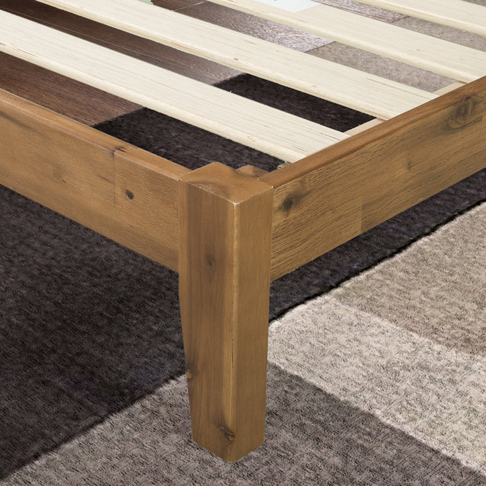 Julia lit plateforme en bois avec tête de lit - Grand