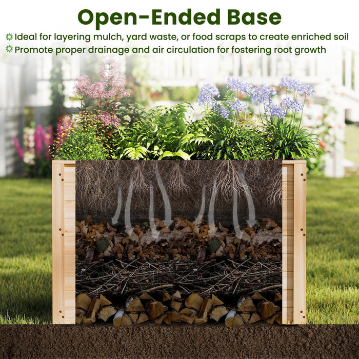 Boite De Planteur Elevee Costway 2 Pcs Avec Base Ouverte Pour Legumes Profondement Enracines
