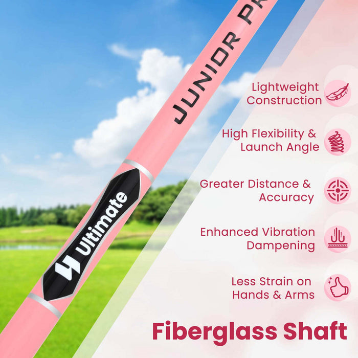 Ultimate Junior Golf Club Set Pour Enfants Comprend 165cc #3 Fairway Wood Et #7 Iron Rose