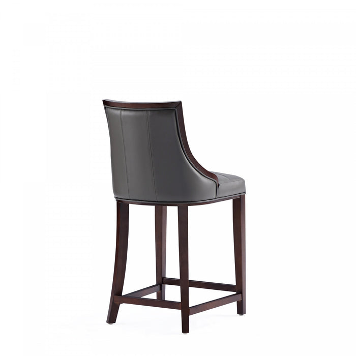 Tabouret de comptoir traditionnel en bois Fifth Avenue avec assise rembourree, graphite - Lot de 2