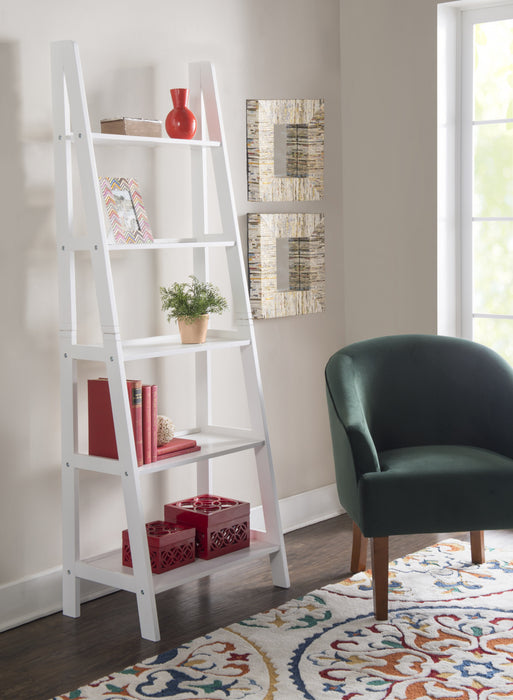 Bibliothèque de style échelle Acadia - blanche