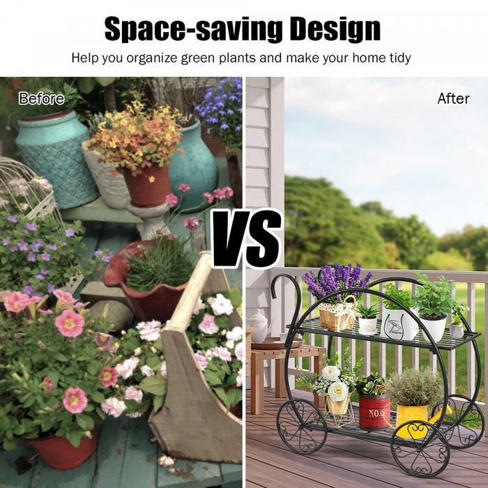 Support De Metal Robuste Pour Plantes, Chariot Jardin Decoratif