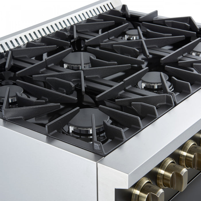 Cuisiniere a gaz Marco 36 pouces noire, 4,32 pi³ – FFSGS6277-36BLK