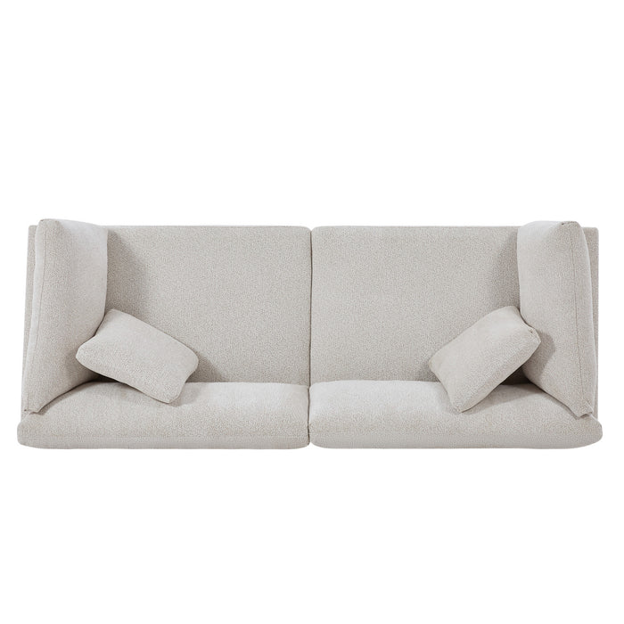 Flare Canape Moderne 83.5 po a Accoudoirs Evases et Coussin Haute Densite, Beige