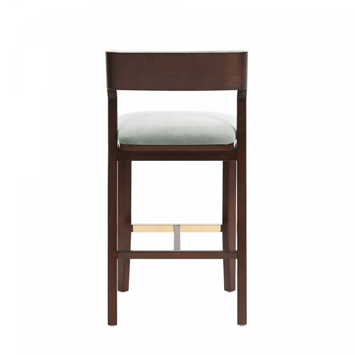 Tabouret de bar moderne en bois Patricia avec revetement en Glacier blanc - Lot de 3