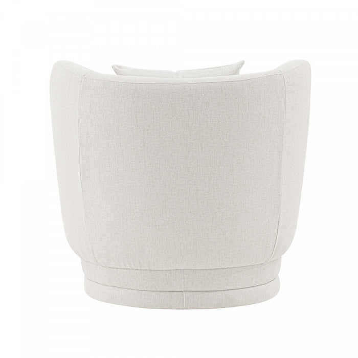 Fauteuil lounge moderne Siri en tissu creme - Lot de 2