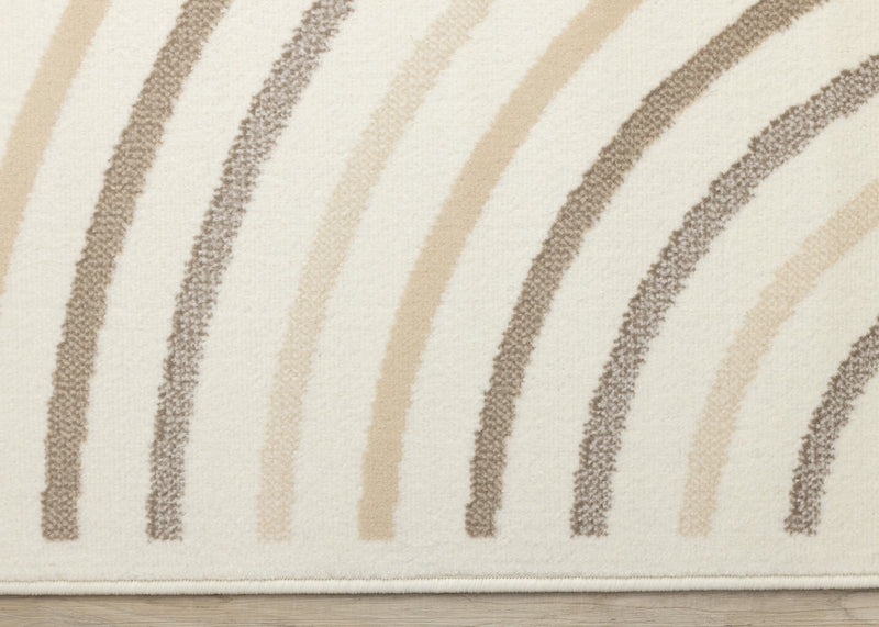 Tapis Florence a motifs de lignes courbes creme, beige et brun, 7'6\" x 9'6\"
