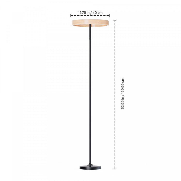 Lampe à pied moderne de 63 po noir mat à DEL