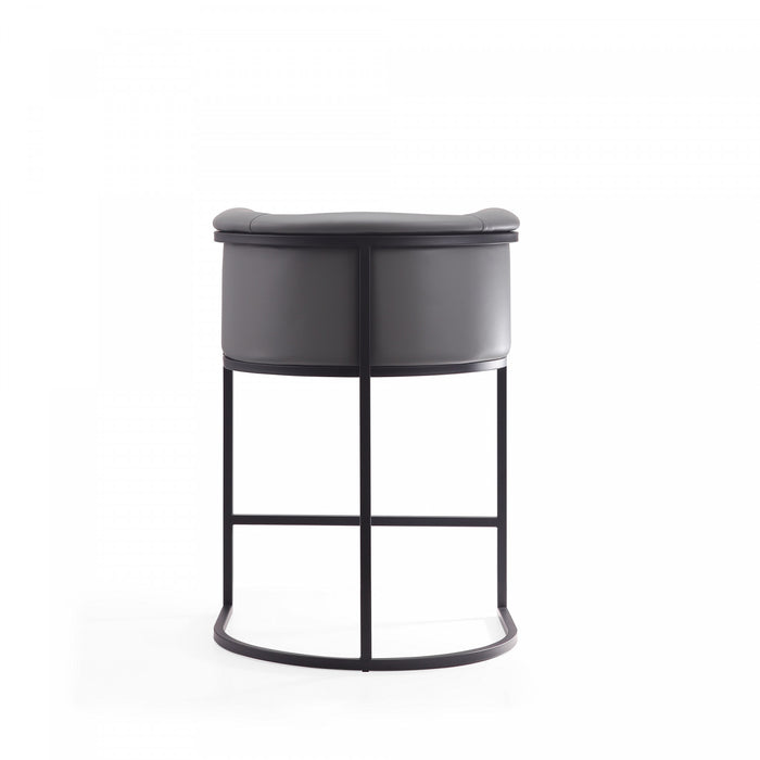 Tabouret de comptoir moderne du milieu du siecle Cosmopolitan en metal et tissu gris - Lot de 3