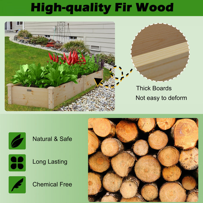 Lit De Jardin Sureleve En Bois De Sapin Sans Fond, Jardiniere Exterieure Pour Herbes, Legumes, Plantes, Lit De Plantation Pour Jardin, Balcon, Terrasse, Facile A Assembler, 240x60x25 Cm