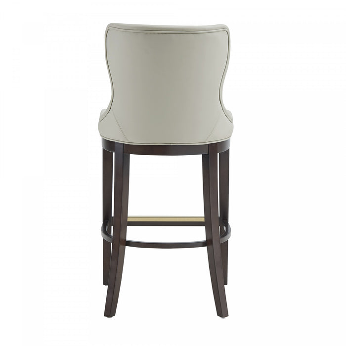 Tabouret de bar Blair moderne en bois avec revetement en tissu couleur pierre - Lot de 3