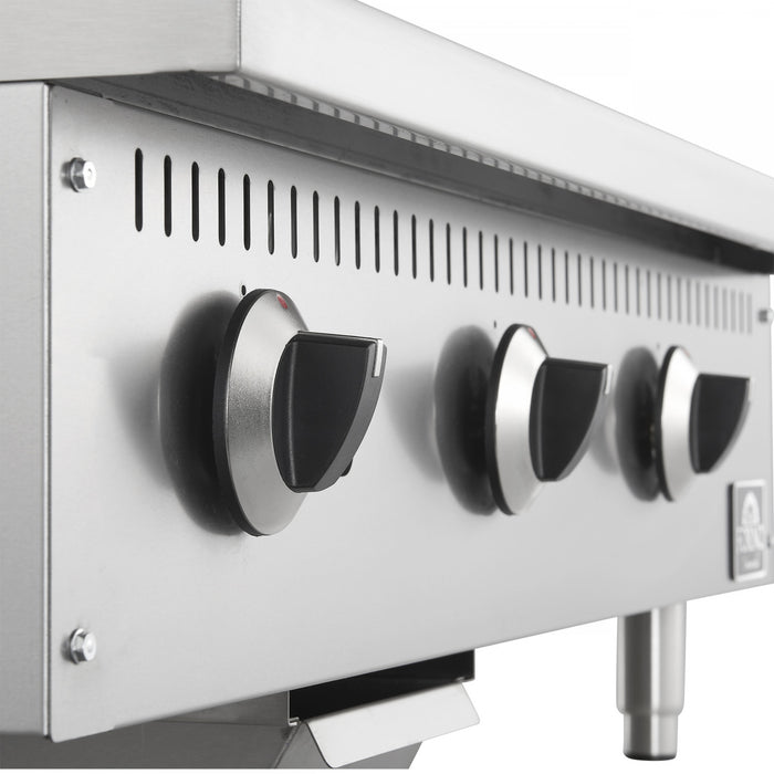 Plaque de cuisson a gaz Commerciale de 36 pouces, 3 bruleurs, 90 000 BTU, acier inoxydable - FCMGG0055-36