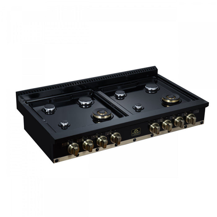 Table de cuisson au gaz Ambassador 48 po, noire, 8 bruleurs – FCTGS5799-48CPBLK