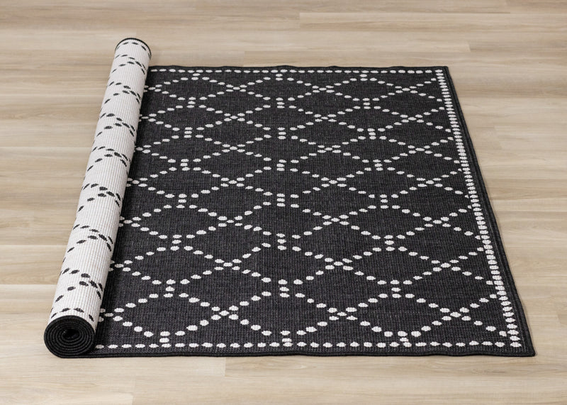 Carpette réversible Brooke à motif de diamants pour l’intérieur et l'extérieur - 7 pi 10 po x 11 pi 2 po