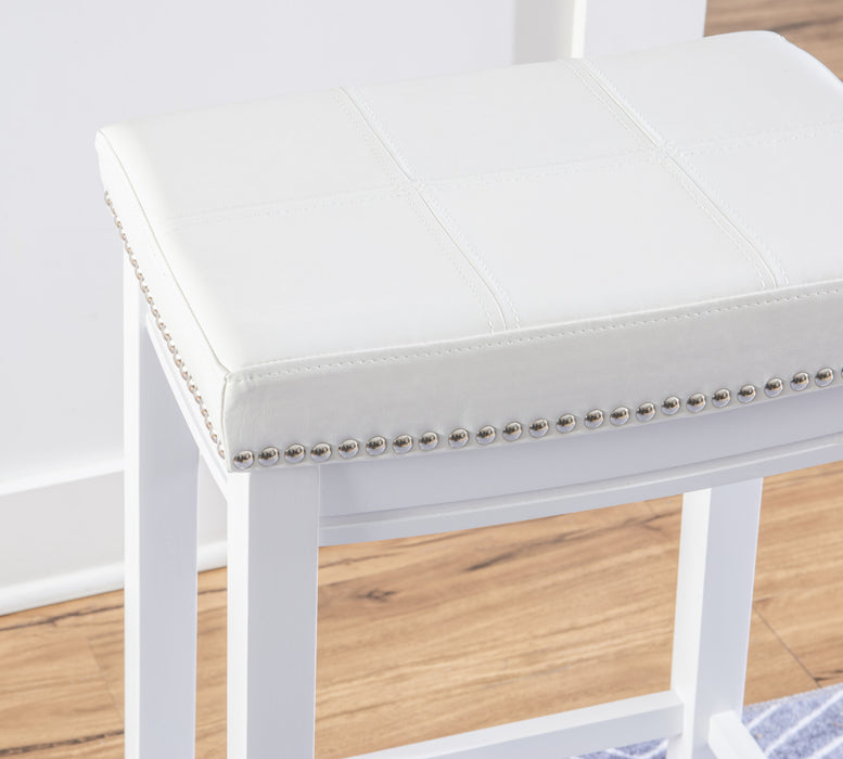 Tabouret bar Claridge en tissu et sans dossier - blanc