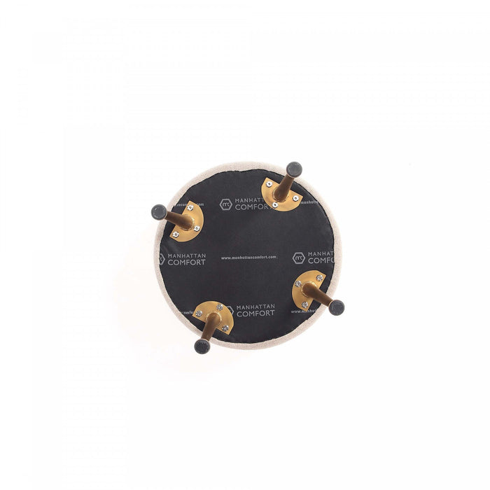 Bailey Pouf d’Appoint Rembourre Style Mid-Century Moderne en Ble
