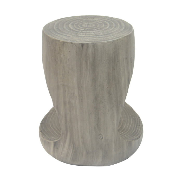 Table d'appoint rustique Elio 16,75 pouces en MGO creuse, style souche et design animalier interieur, gris