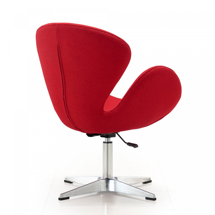 Fauteuil lounge pivotant moderne en tissu Raspberry rouge - Lot de 2