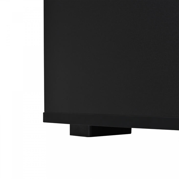 Aiden table basse LED – table basse avec tiroirs de rangement et eclairage controle par application, noir
