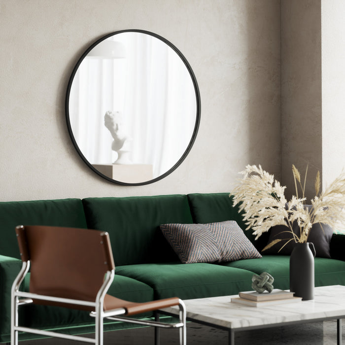 Miroir mural rond décoratif Hub de Umbra de 37 po x 37 po - noir