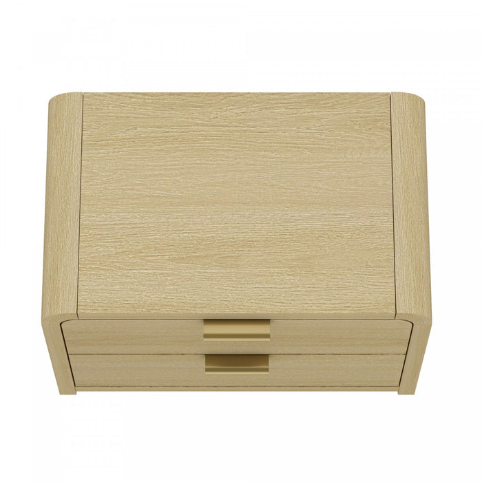 Table de nuit Grace Modern 28\" en chene naturel et or