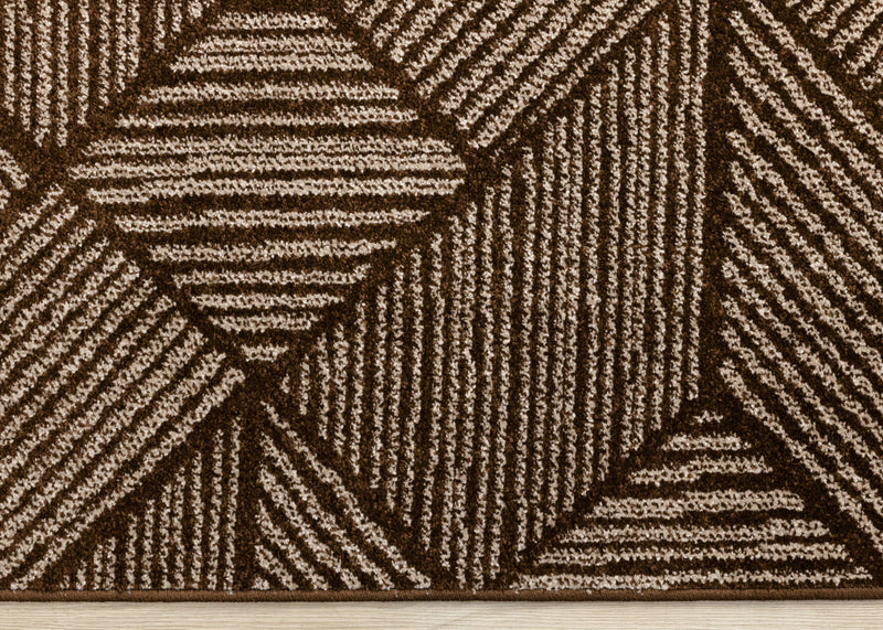 Tapis Covington brun taupe a rayures geometriques, 7'10\" x 10'6\"