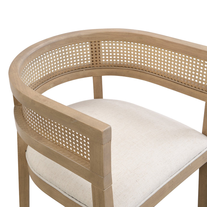 Ensemble De 2 Chaises De Salle À Manger Lance Avec Dossier En Rotin Et Siège En Forme De U - Frêne Naturel