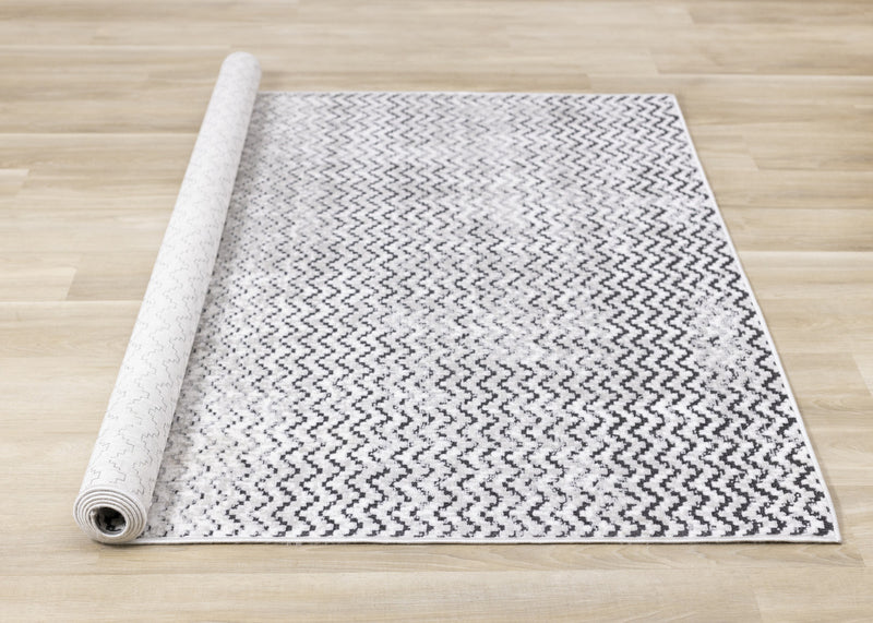Carpette à motif de chevron lavable à la machine - 7 pi 10 po x 10 pi 6 po