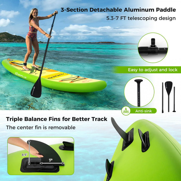 Grand Tableau Gonflable De Sup Goplus, Tableau De Pagaie Portable Avec Des Anneaux 5d