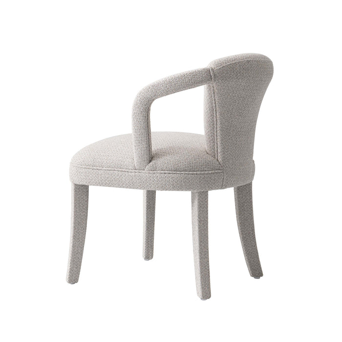 Fauteuil Palmer style milieu du siecle moderne en tweed rembourre, coloris Silver Lining