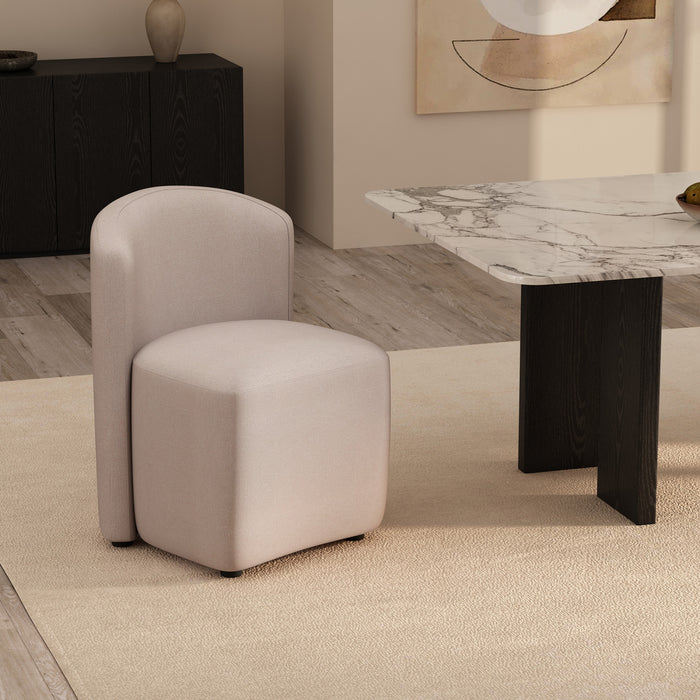 Chaise d’appoint contemporaine moderne Hearth, rembourree, coloris orge