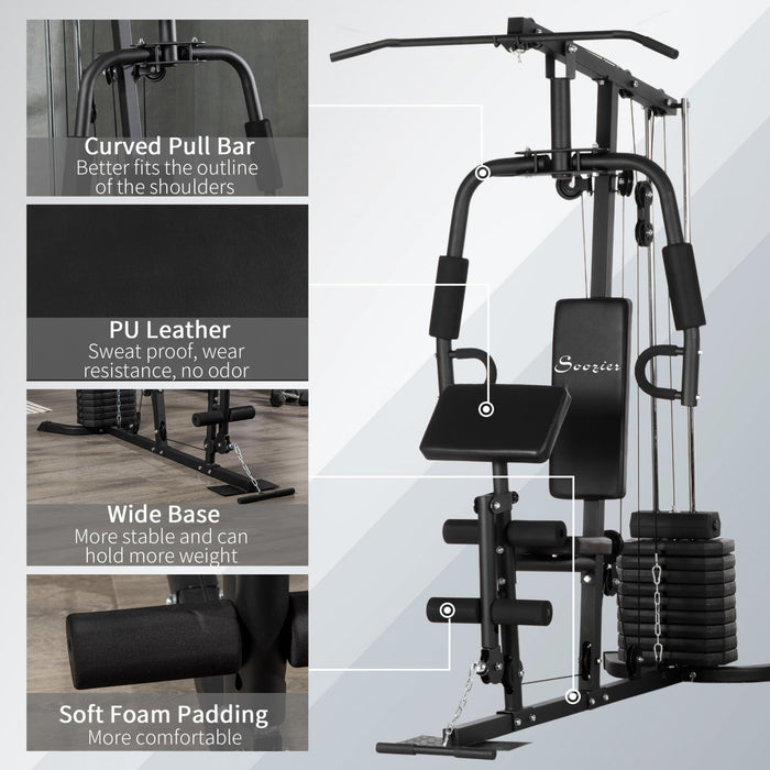 Soozier Machine De Gym A Domicile Multifonction Avec Pile De Poids De 99 Lb