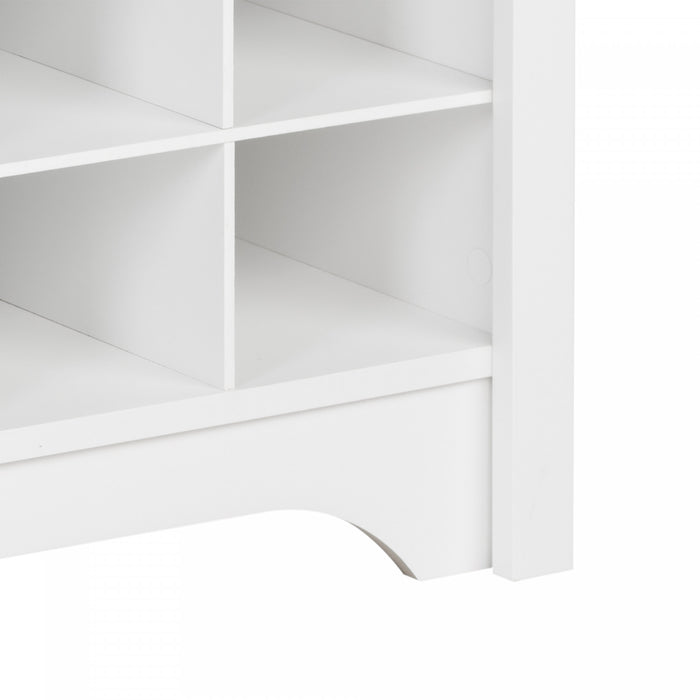 Console à compartiments pour chaussures - blanche