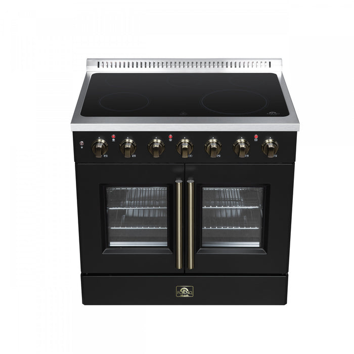 Cuisiniere electrique Galiano de 36 po a portes francaises, 5 foyers, 5,36 pi³, noir – FFSEL6917-36BLK