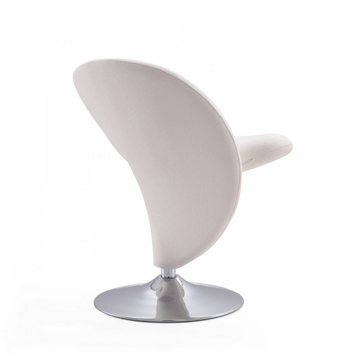 Fauteuil pivotant moderne en laine melangee Curl, creme - Lot de 2