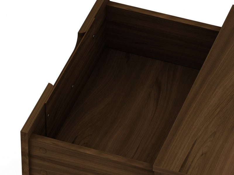 Table de nuit Rockefeller Mid-Century Modern 20\" en brun chataigne (2 tiroirs) - Lot de 2