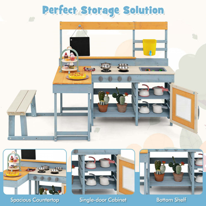 Cuisine De Boue Costway Avec Table De Pique-nique Pour Enfants