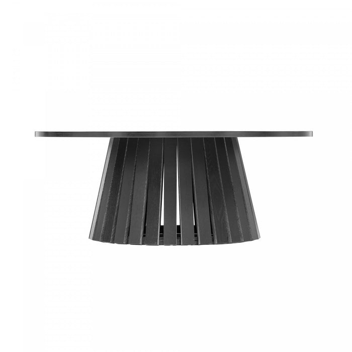 Ensemble de 2 tables Layla style scandinave moderne : table basse et table d’appoint, coloris noir