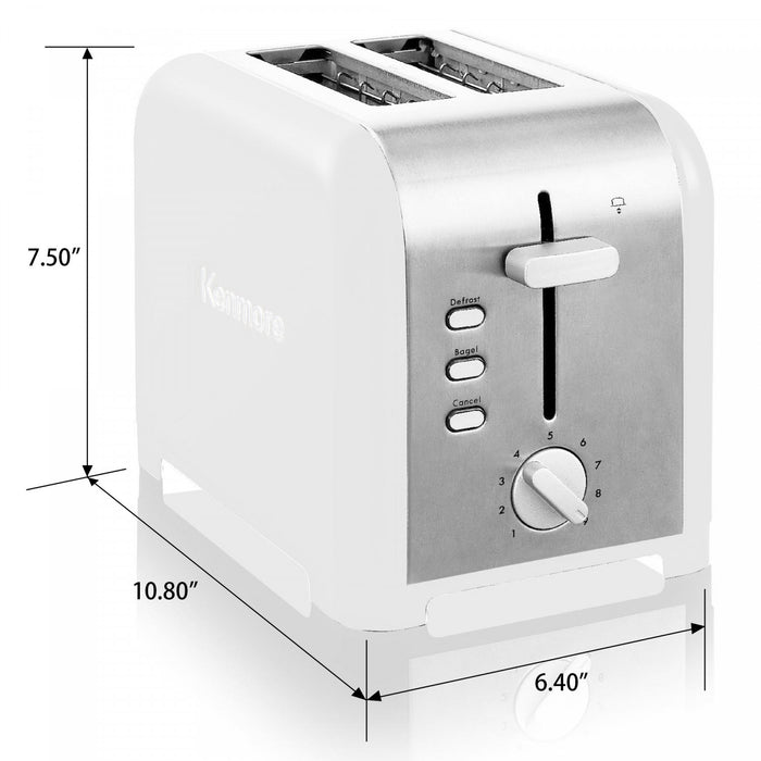 Grille-pain Kenmore blanc à 2 tranches - KKTS2SW