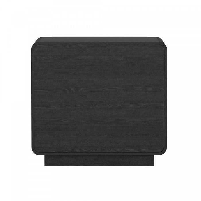 Table de nuit contemporaine moderne Chrystie 66 cm en noir (2 tiroirs) - Lot de 2