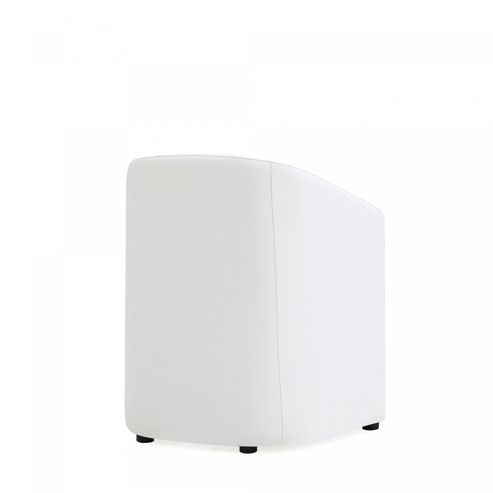 Fauteuil moderne en cuir vegetalien Anna Round blanc - Lot de 2