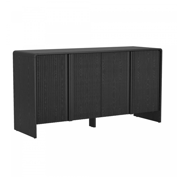 Buffet contemporain Novara 60\" en noir (4 portes)