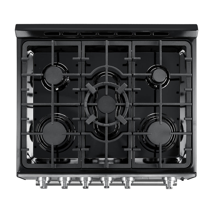 Cuisiniere a gaz Leonardo Espresso de 30\", noire, 5 pi³ – FFSGS1116-30BLK