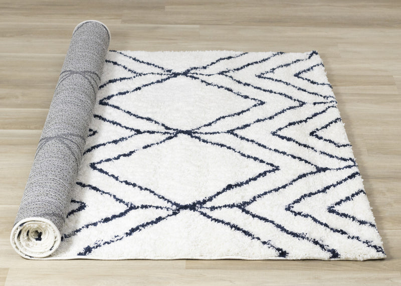 Carpette à poil long Taylor à motif de diamants - 7 pi 10 po x 10 pi 6 po
