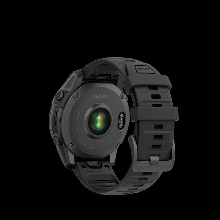  Slate Gray Steel With Black Silicone Band