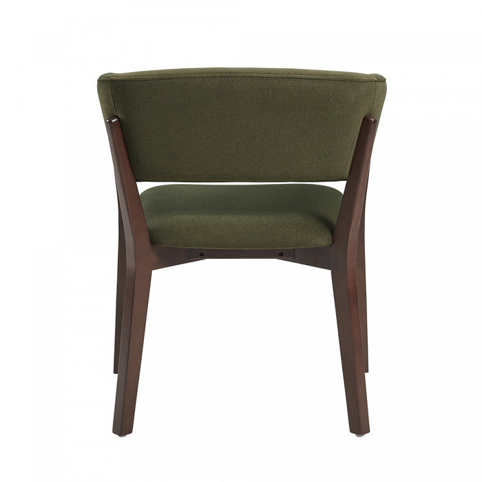 Fauteuil moderne Blake en faux mohair avec accoudoirs en bois, vert - Lot de 2