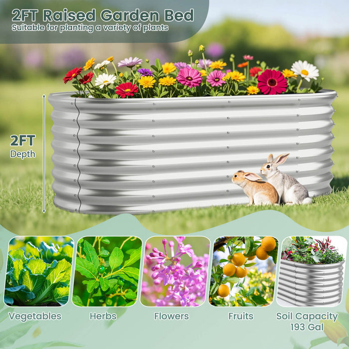 Costway 2 Pcs Souleve Kit De Lit De Jardin Planteur Souleve Boites De Jardin Exterieures 65\" X 32\" X 24\" Argent