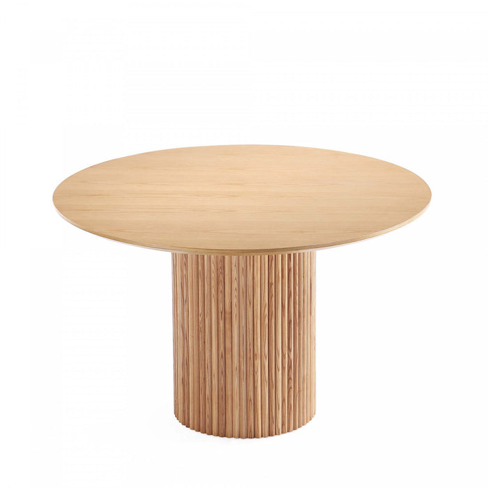 Ensemble de salle a manger moderne industriel chic Hathaway et Jardin 7 pieces en flocon d’avoine et naturel