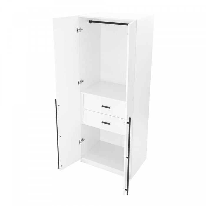 Armoire moderne Lee 32\" en blanc - Ensemble de 2